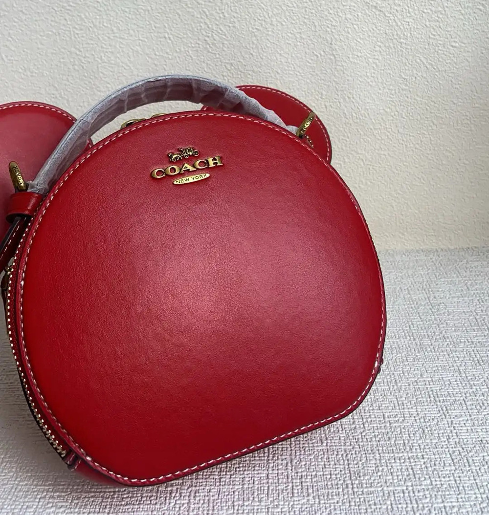Coach Mickey Mouse Round Cake Bun Crossbody Bag - Picture 7 of 8